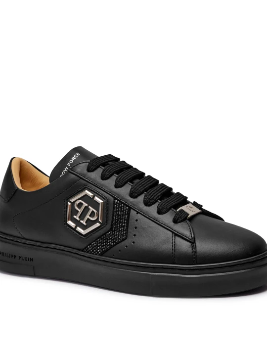 Zdjęcie produktu Philipp Plein Skórzane sneakersy Strass Hexagon czarny