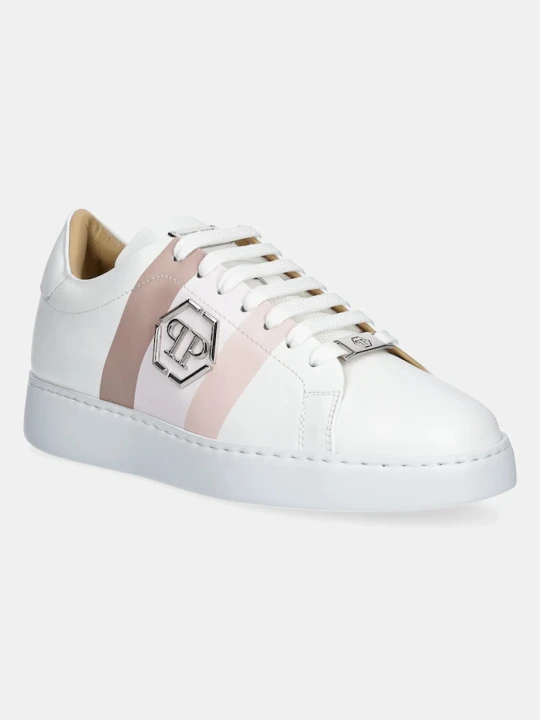 Zdjęcie produktu Philipp Plein sneakersy skórzane Lo-Top Hexagon biały