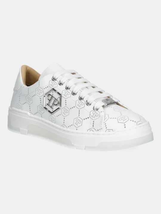Zdjęcie produktu Philipp Plein sneakersy skórzane Lo-Top Monogram biały
