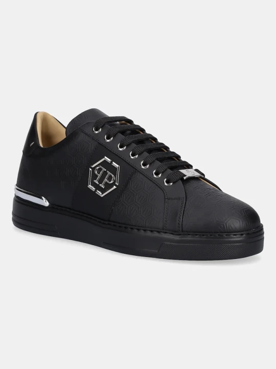 Zdjęcie produktu Philipp Plein sneakersy skórzane Lo-Top Monogram czarny