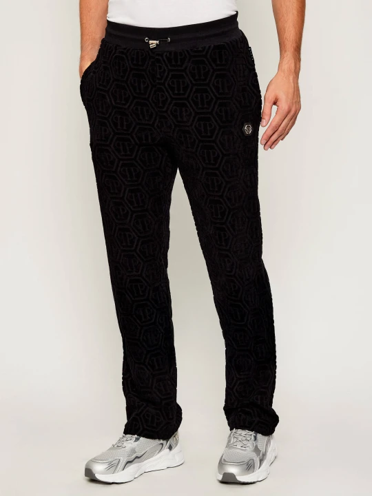 Zdjęcie produktu Philipp Plein Spodnie dresowe Monogram | Regular Fit czarny