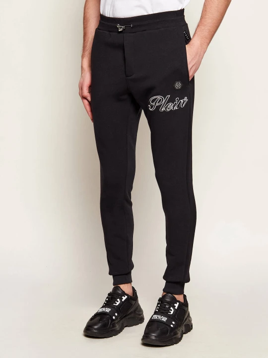 Zdjęcie produktu Philipp Plein Spodnie dresowe Outline Embroidery | Slim Fit czarny