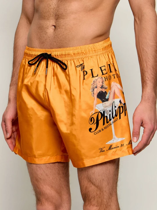 Zdjęcie produktu Philipp Plein Szorty kąpielowe | Regular Fit pomarańczowy