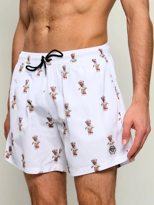 Zdjęcie produktu Philipp Plein Szorty kąpielowe | Regular Fit biały