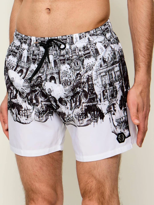 Zdjęcie produktu Philipp Plein Szorty kąpielowe | Regular Fit biały