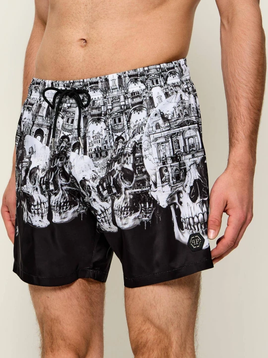 Zdjęcie produktu Philipp Plein Szorty kąpielowe | Regular Fit czarny