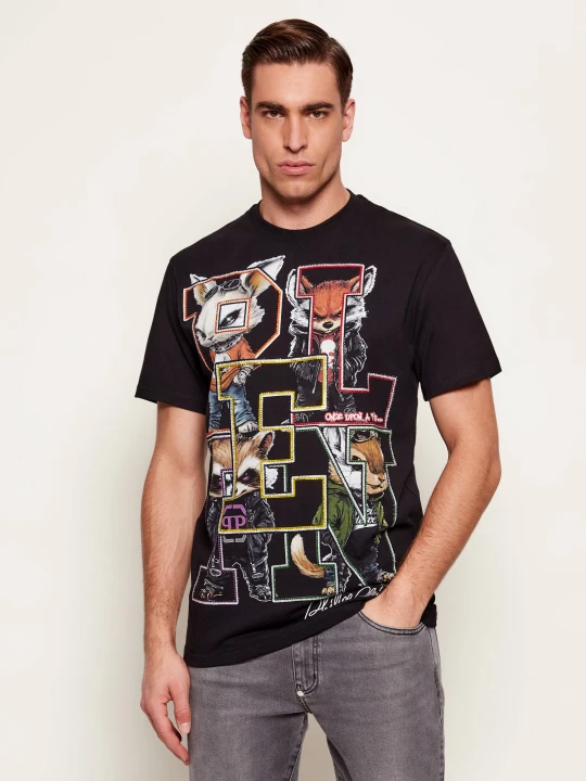 Zdjęcie produktu Philipp Plein T-shirt College Animals Outline | Regular Fit czarny