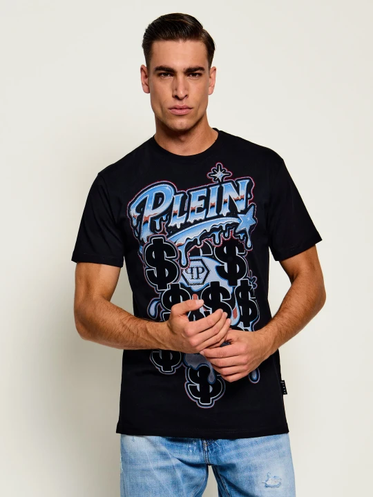 Zdjęcie produktu Philipp Plein T-shirt Dollar Dripping Skull | Regular Fit czarny