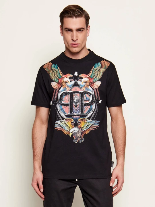 Zdjęcie produktu Philipp Plein T-shirt Eagle Tattoo | Regular Fit czarny