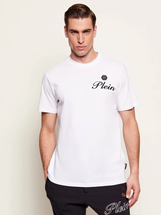 Zdjęcie produktu Philipp Plein T-shirt Embossed Signature | Regular Fit biały