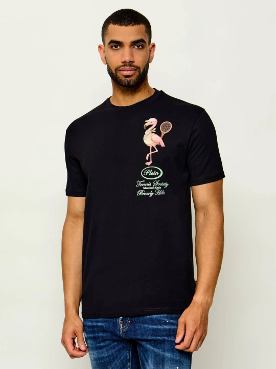 Zdjęcie produktu Philipp Plein T-shirt Flamingo Tennis Society | Regular Fit czarny