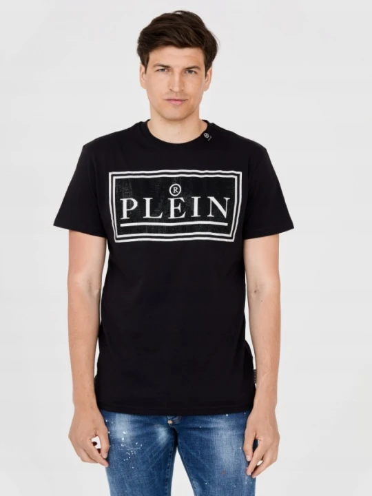 Zdjęcie produktu PHILIPP PLEIN T-shirt męski z dużym logo, Rozmiar XXL Czarny
