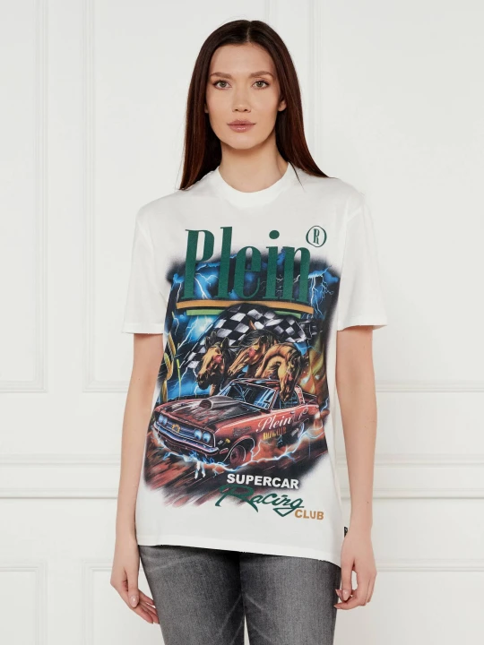Zdjęcie produktu Philipp Plein T-shirt Racing Club | Regular Fit biały