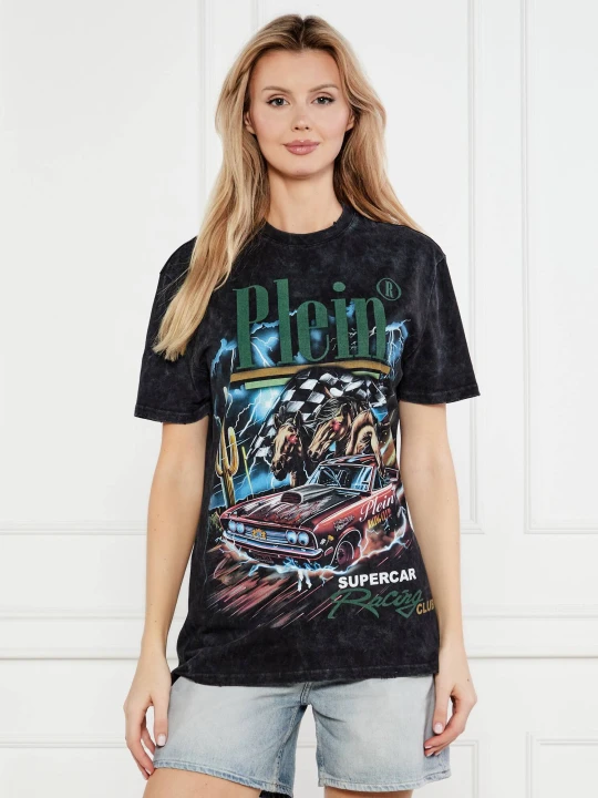 Zdjęcie produktu Philipp Plein T-shirt Racing Club | Regular Fit czarny