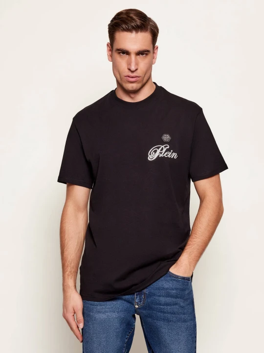 Zdjęcie produktu Philipp Plein T-shirt Signature | Regular Fit czarny