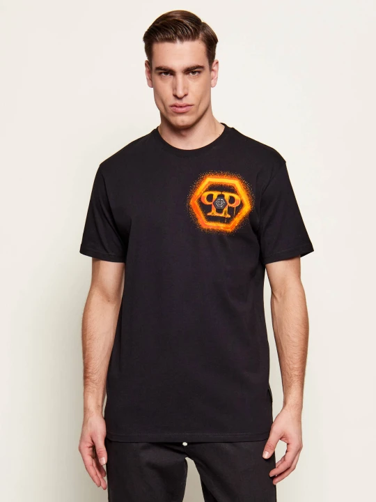 Zdjęcie produktu Philipp Plein T-shirt Spray Hexagon | Regular Fit czarny