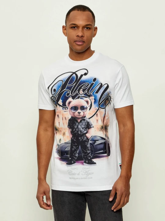 Zdjęcie produktu Philipp Plein T-shirt Teddy Racing | Regular Fit biały