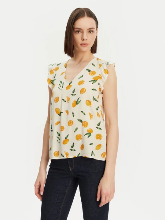 Zdjęcie produktu Pieces Bluzka Nya 17147804 Écru Regular Fit Kremowy