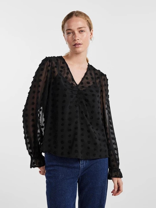 Zdjęcie produktu Pieces Bluzka "Symma" w kolorze czarnym rozmiar: XS