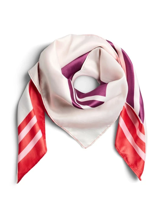 Zdjęcie produktu Pieces Chusta "Justine" w kolorze jasnoróżowo-czerwono-fioletowym - 66 x 66 cm rozmiar: onesize