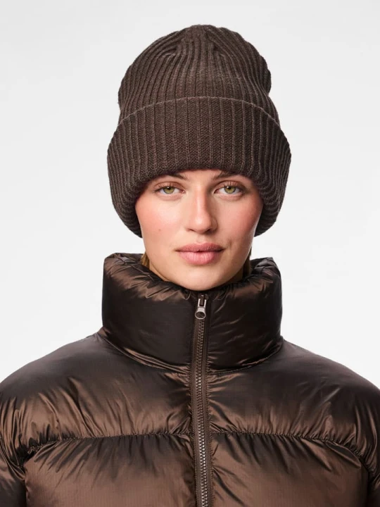Zdjęcie produktu Pieces Czapka dzianinowa w kolorze brązowym rozmiar: onesize