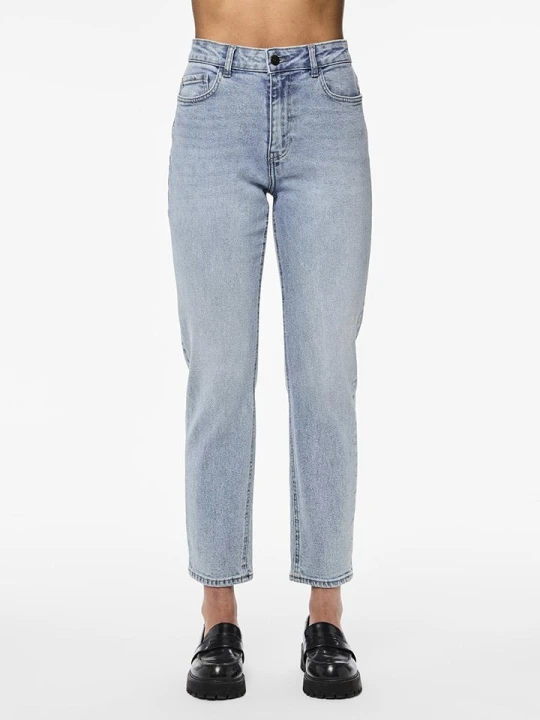 Zdjęcie produktu Pieces Dżinsy "Bella" - Tapered fit - w kolorze niebieskim rozmiar: W25 / L32