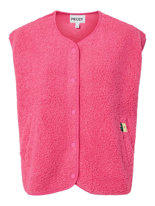 Zdjęcie produktu Pieces Kamizelka pluszowa "Pckatty" w kolorze różowym rozmiar: XL