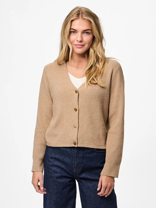 Zdjęcie produktu Pieces Kardigan "Pcora" w kolorze jasnobrązowym rozmiar: XL