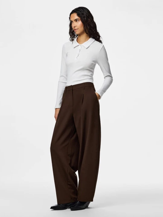 Zdjęcie produktu Pieces Spodnie chino w kolorze brązowym rozmiar: XS