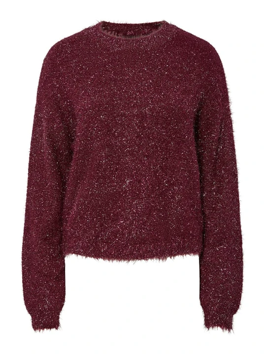 Zdjęcie produktu Pieces Sweter "Mie" w kolorze bordowym rozmiar: XL
