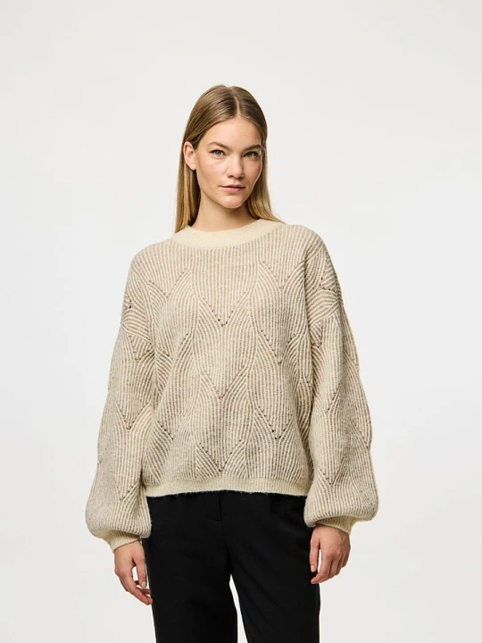 Zdjęcie produktu Pieces Sweter "Pcjenna" w kolorze kremowym rozmiar: S