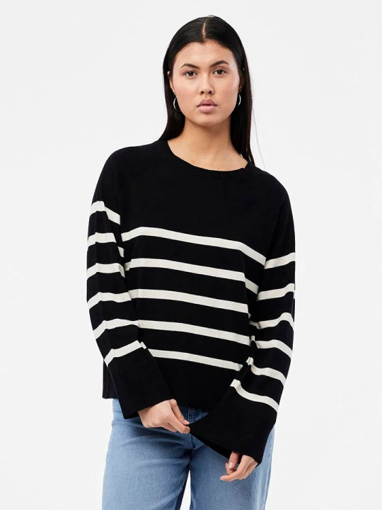 Zdjęcie produktu Pieces Sweter "Sia" w kolorze czarno-białym rozmiar: XS