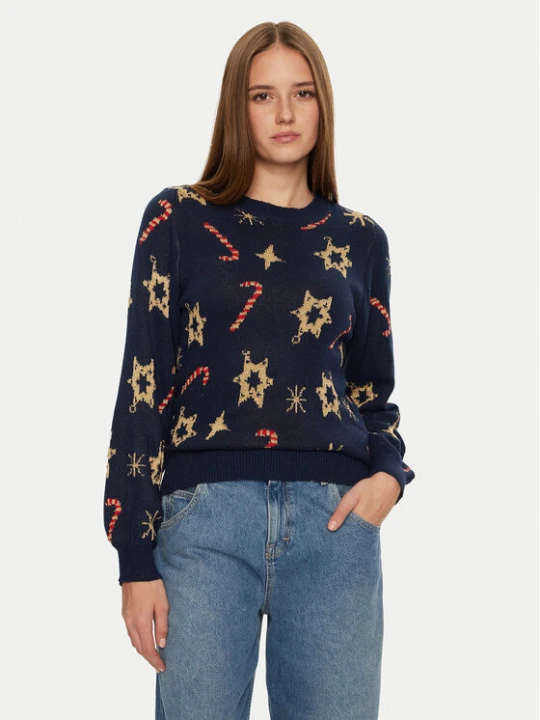 Zdjęcie produktu Pieces Sweter Sugar 17152789 Granatowy Regular Fit