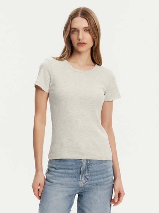 Zdjęcie produktu Pieces T-Shirt May 17154483 Szary Slim Fit