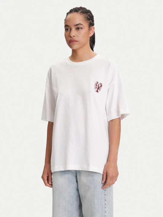 Zdjęcie produktu Pieces T-Shirt Tobster 17160811 Biały Oversize