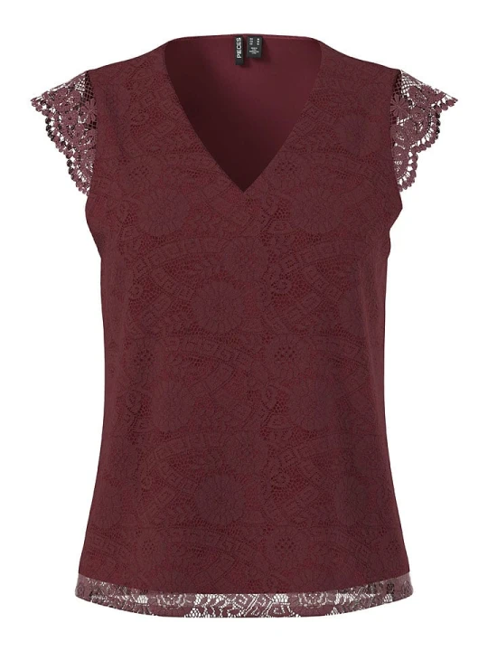 Zdjęcie produktu Pieces Top "Pcolline" w kolorze bordowym rozmiar: S