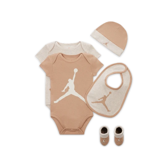 Zdjęcie produktu Pięcioczęściowy zestaw z body dla niemowląt Jordan 5-Piece Core Gift Set - Brązowy
