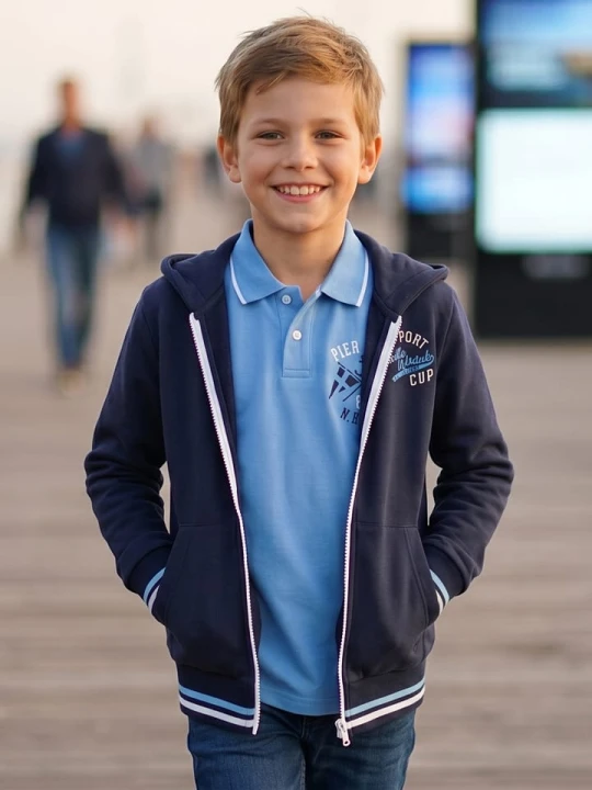 Zdjęcie produktu Pier Nine Boys Koszulka polo w kolorze niebieskim rozmiar: 164