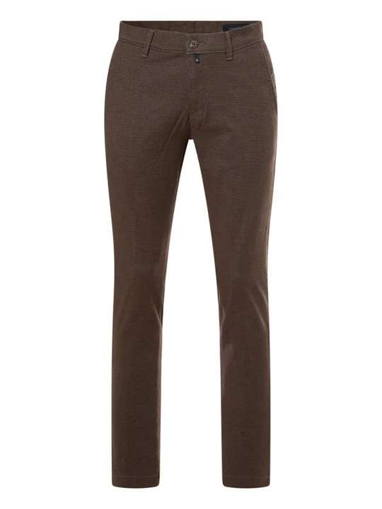 Zdjęcie produktu Pierre Cardin Spodnie chino "Calais" w kolorze brązowym rozmiar: W33/L32
