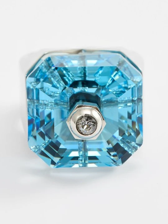 Zdjęcie produktu Pierścionek Swarovski turkusowy