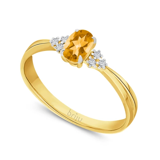 Zdjęcie produktu Pierścionek z brylantami 0, 036 ct Glimmer żółte złoto cytryn ciemny naturalny 585 (B0826-100) Briju
