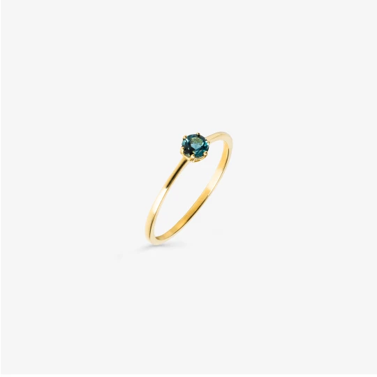 Zdjęcie produktu Pierścionek z topazem london blue 3, 9 mm; złoty Ania Kruk