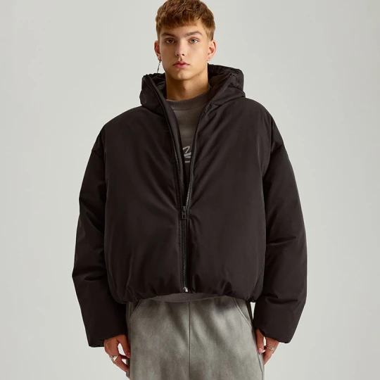 Zdjęcie produktu Pikowana czarna kurtka zimowa puffer House