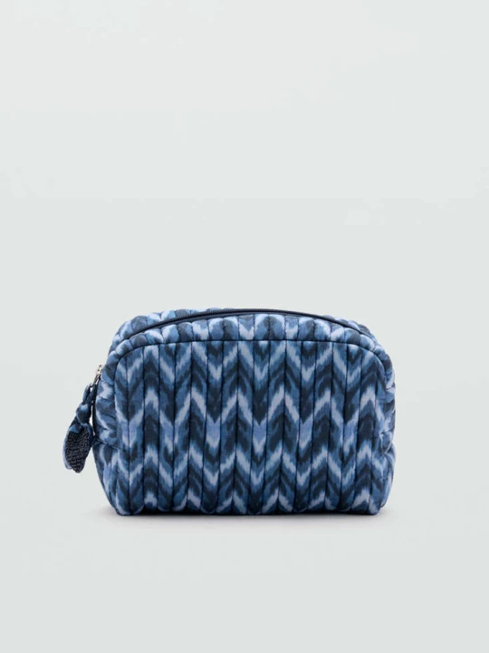 Zdjęcie produktu Pikowana kosmetyczka ze wzorem tie-dye niebieski - Teen - Rozmiar uniwersalny - MANGO TEEN