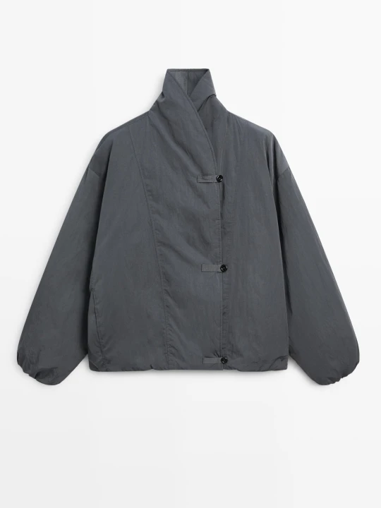 Zdjęcie produktu Pikowana Kurtka Bomberka - Niebieski - Massimo Dutti - Female