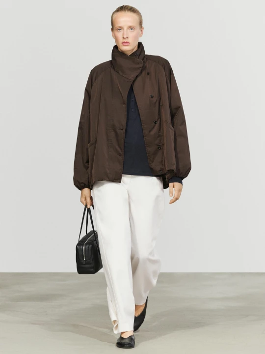 Zdjęcie produktu Pikowana Kurtka O Obszernym Kroju - Szarobrązowy - Massimo Dutti - Female