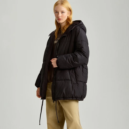 Zdjęcie produktu Pikowana kurtka puffer z regulacją u dołu czarna House