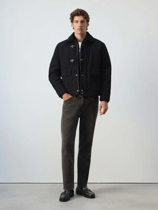 Zdjęcie produktu Kurtka ocieplana z metalowymi zapięciami black denim - Mężczyzna - MANGO MAN