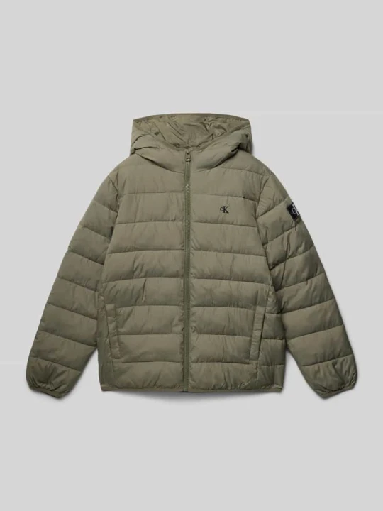 Zdjęcie produktu Pikowana kurtka z wyhaftowanym logo Calvin Klein Jeans Oliwkowy