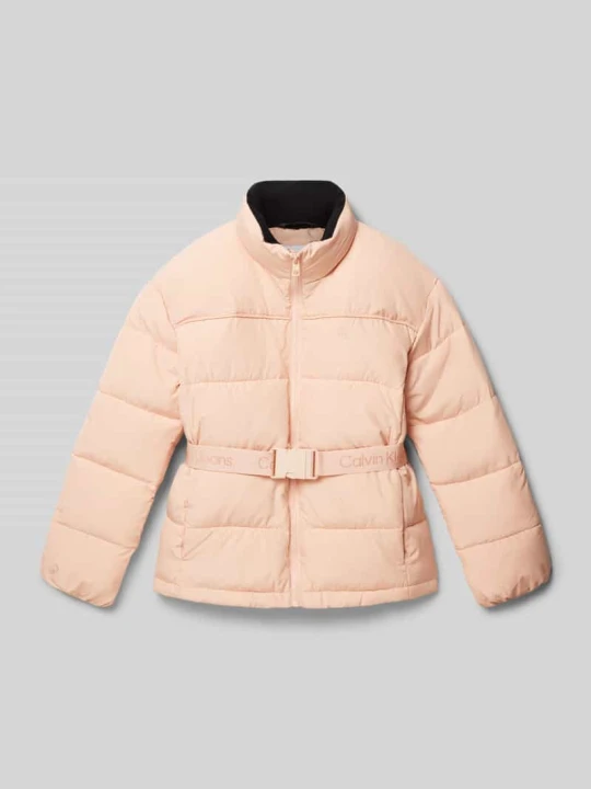 Zdjęcie produktu Pikowana kurtka z wyhaftowanym logo Calvin Klein Jeans Morelowy